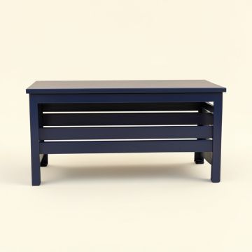 Laurel Arc Narrow Outdoor Storage Bench - Navy (synthetic illustration; no displayed measurements)