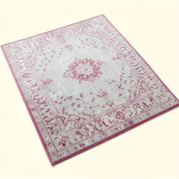 Katie Oriental Light Gray/ Fuchsia Area Rug (synthetic illustration; no displayed measurements)