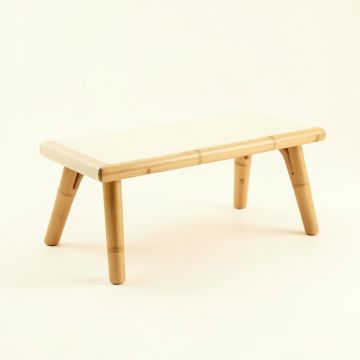 Slate Edge Indoor Bench - Ivory (synthetic illustration; no displayed measurements)