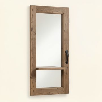 Linglestown Barn Door With Shelves Accent Mirror (synthetic illustration; no displayed measurements)