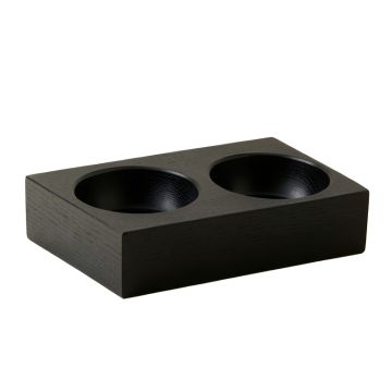 Wren Branch Pet Feeding Stand With Two Plain Empty Bowls - Black