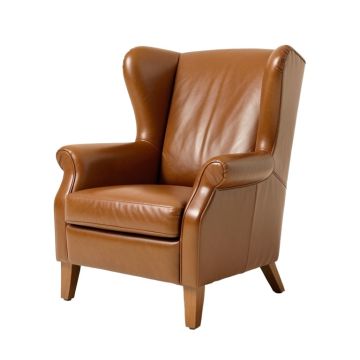Lightner 31 '' Wide Genuine Leather Wingback Chair