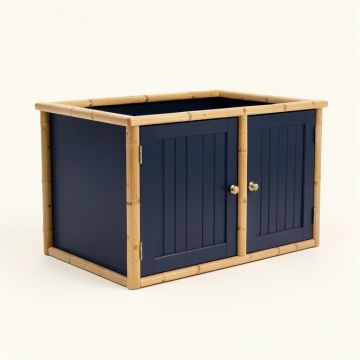 Shore Falls Empty Furniture-Style Litter Enclosure - Navy (synthetic illustration; no displayed measurements)