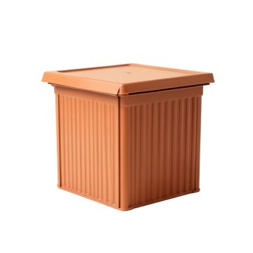 Laurel Crest Closed Outdoor Storage Box - Terracotta