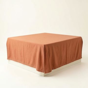 Ridge Arc Flat Bed Sheet - Terracotta (synthetic illustration; no displayed measurements)
