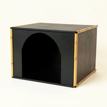 Hazel Field Empty Furniture-Style Litter Enclosure - Black (synthetic illustration; no displayed measurements)