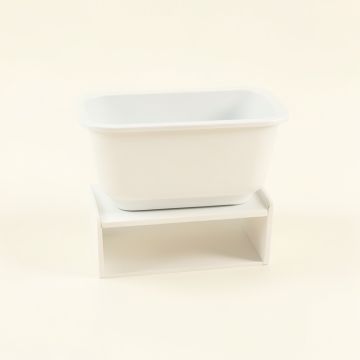 Stone Canyon Empty Raised Planter - White (synthetic illustration; no displayed measurements)