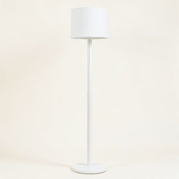 Meadow Dale Floor Lamp With A Plain Fabric Shade - White (synthetic illustration; no displayed measurements)