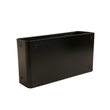 Slate Arc Empty Railing Planter With Integral Brackets - Black