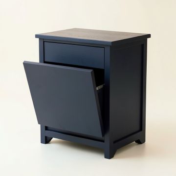 Lake Canyon Freestanding Pull-Out Hamper Cabinet - Navy (synthetic illustration; no displayed measurements)