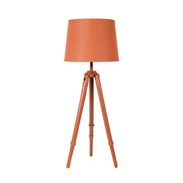 Cedar Bluff Floor Lamp With A Plain Fabric Shade - Terracotta