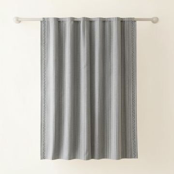 Fern Edge Shower Curtain Hanging Flat From A Plain Rod - Gray (synthetic illustration; no displayed measurements)