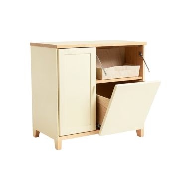 Cedar Crossing Freestanding Pull-Out Hamper Cabinet - Cream