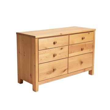 Westhoff 60 '' Wide 6 Drawer Pine Wood Credenza
