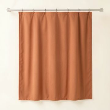 Linden Canyon Shower Curtain Hanging Flat From A Plain Rod - Terracotta (synthetic illustration; no displayed measurements)