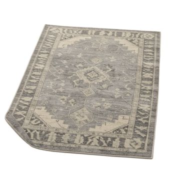 Gabbeh Geometric Hand-Knotted Wool Plum/Gray Area Rug