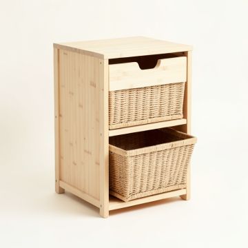 Reed Crest Freestanding Pull-Out Hamper Cabinet - Ivory (synthetic illustration; no displayed measurements)