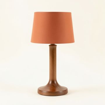 Glen Dale Table Lamp With A Plain Fabric Shade - Terracotta (synthetic illustration; no displayed measurements)