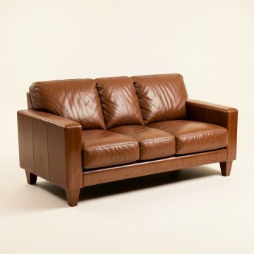 Canyon 136 '' Genuine Leather Pillow Top Arm Sofa (synthetic illustration; no displayed measurements)