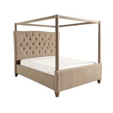 Tufted Upholstered Four Poster Bed