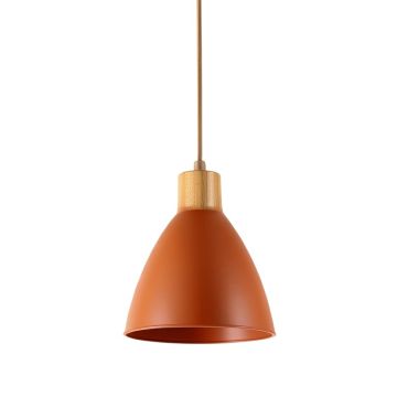 Elm Bridge Pendant Light Suspended From One Plain Cable - Terracotta