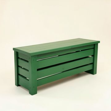 Oak Branch Narrow Outdoor Storage Bench - Green (synthetic illustration; no displayed measurements)