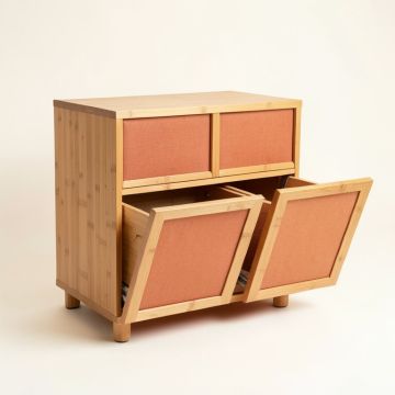 Birch Arc Freestanding Pull-Out Hamper Cabinet (synthetic illustration; no displayed measurements)