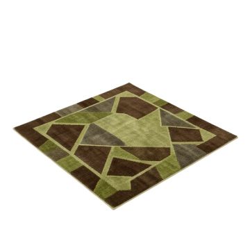 Audrey 3 Piece Geometric Brown/Moss Area Rug Set
