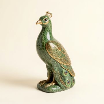 Bumble Polystone Peacock Figurine (synthetic illustration; no displayed measurements)