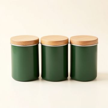 Lidded 3 Piece Kitchen Canister Set (synthetic illustration; no displayed measurements)
