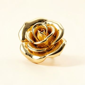 24K Gold Plated Rose With Clear-Cut Crystal (synthetic illustration; no displayed measurements)