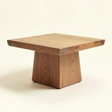 Raymundo Solid Wood Pedestal Coffee Table (synthetic illustration; no displayed measurements)