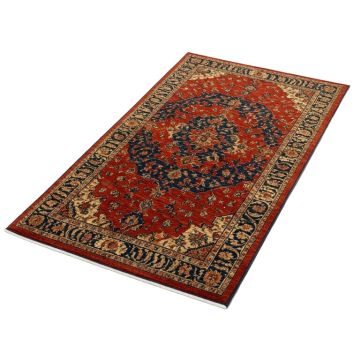 Hillsby Oriental Saffron/Burnt Orange/Dark Blue/Garnet Area Rug