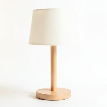 Reed Brook Table Lamp With A Plain Fabric Shade - Ivory (synthetic illustration; no displayed measurements)
