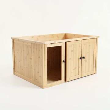 Pine Dale Empty Furniture-Style Litter Enclosure - Beige (synthetic illustration; no displayed measurements)
