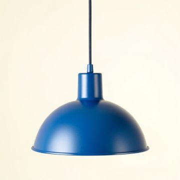 Fern Bend Pendant Light Suspended From One Plain Cable - Blue (synthetic illustration; no displayed measurements)
