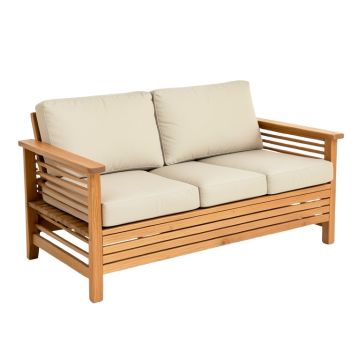 Yesenia Teak Patio Sofa With Sunbrella Cushions