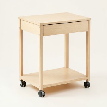 Maple Bridge Empty Rolling Workshop Cart - Beige (synthetic illustration; no displayed measurements)