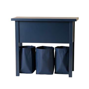 Cliff Brook Laundry Sorting Station With Plain Removable Bags - Navy