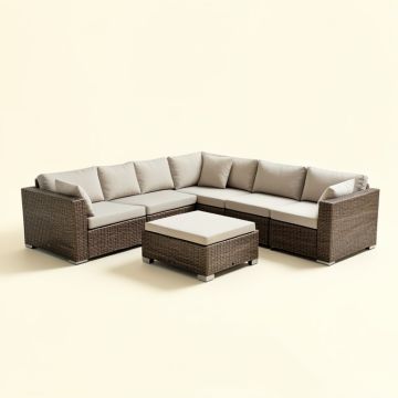 Patio Furniture 7 Piece Sectional Seating Group With Cushion (synthetic illustration; no displayed measurements)