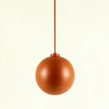 Fern Branch Pendant Light Suspended From One Plain Cable - Terracotta (synthetic illustration; no displayed measurements)