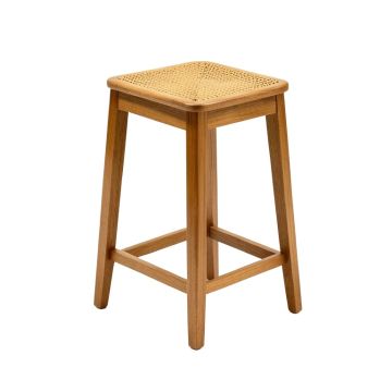 Barnhill Solid Wood And Natural Cane Stool