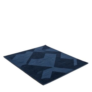 Kolossi Geometric Tufted Jute Navy Blue Area Rug