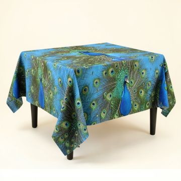 Peacock Tablecloth (synthetic illustration; no displayed measurements)