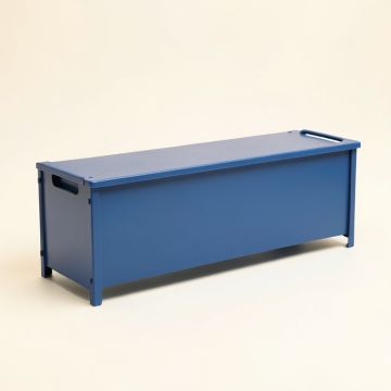 Harbor Bend Narrow Outdoor Storage Bench - Blue (synthetic illustration; no displayed measurements)
