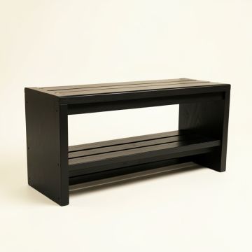 Reed Branch Shoe Storage Bench - Black (synthetic illustration; no displayed measurements)
