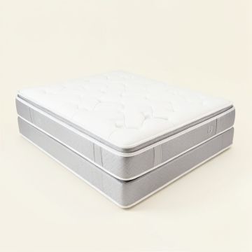 Grand Award Silver Cushion 12.5 '' Medium Gel Memory Foam Mattress And Box Spring Set (synthetic illustration; no displayed measurements)