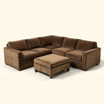 Deione 104 '' Wide Chenille Reversible Modular Corner Sectional With Ottoman (synthetic illustration; no displayed measurements)