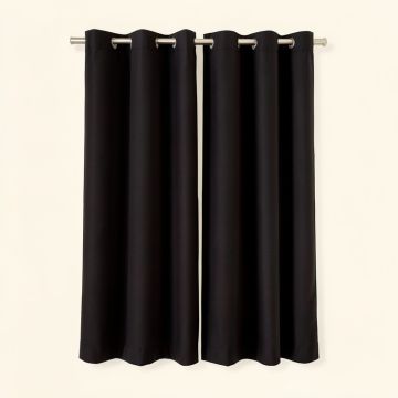 Solid Color Room Darkening Curtain Panels (synthetic illustration; no displayed measurements)