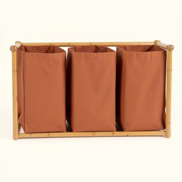 Holly Branch Laundry Sorting Station With Plain Removable Bags - Terracotta (synthetic illustration; no displayed measurements)